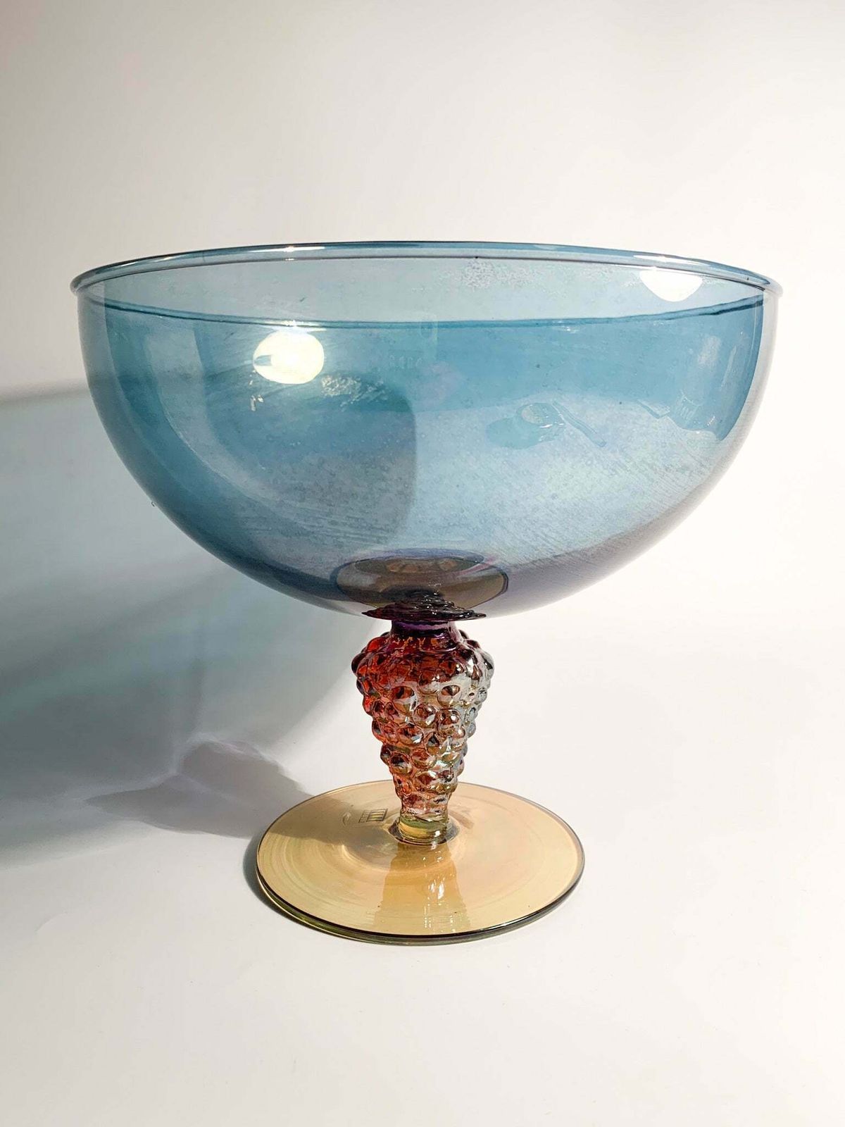 Hand Blown Glass Centerpiece By Pitti Studio From The 1980s