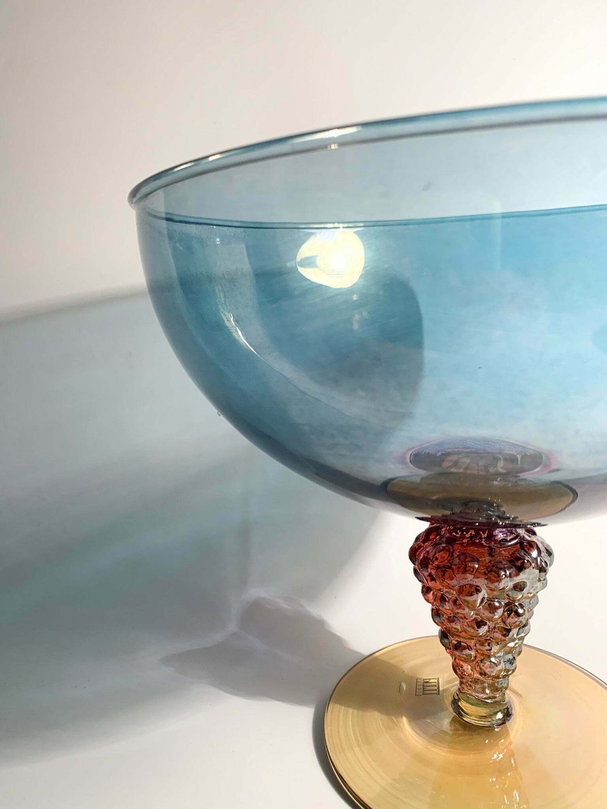 Hand Blown Glass Centerpiece By Pitti Studio From The 1980s photo for sale