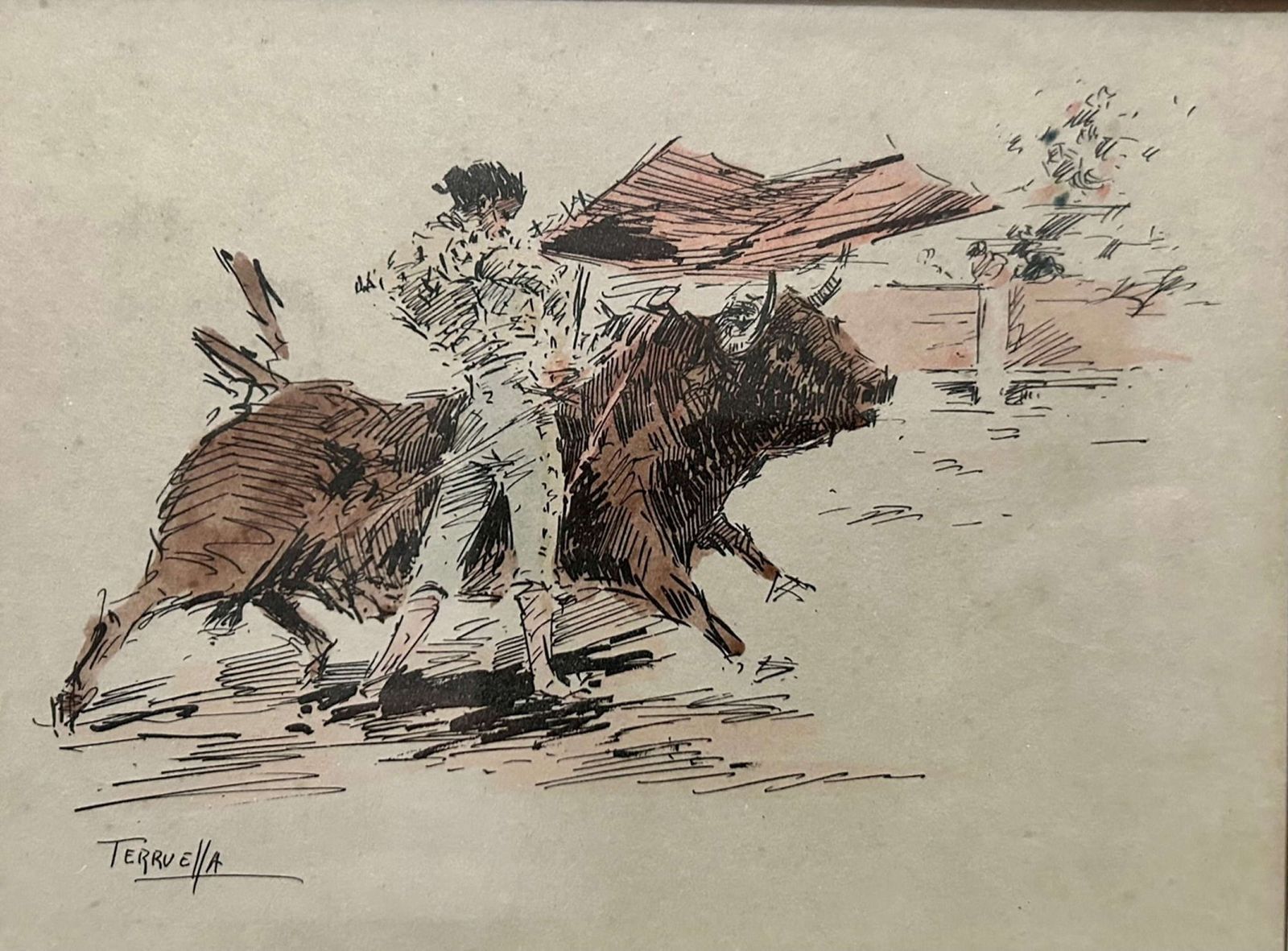 Joaquim Terruella Matilla   Coloured Etchings   Bullfighting` photo Art