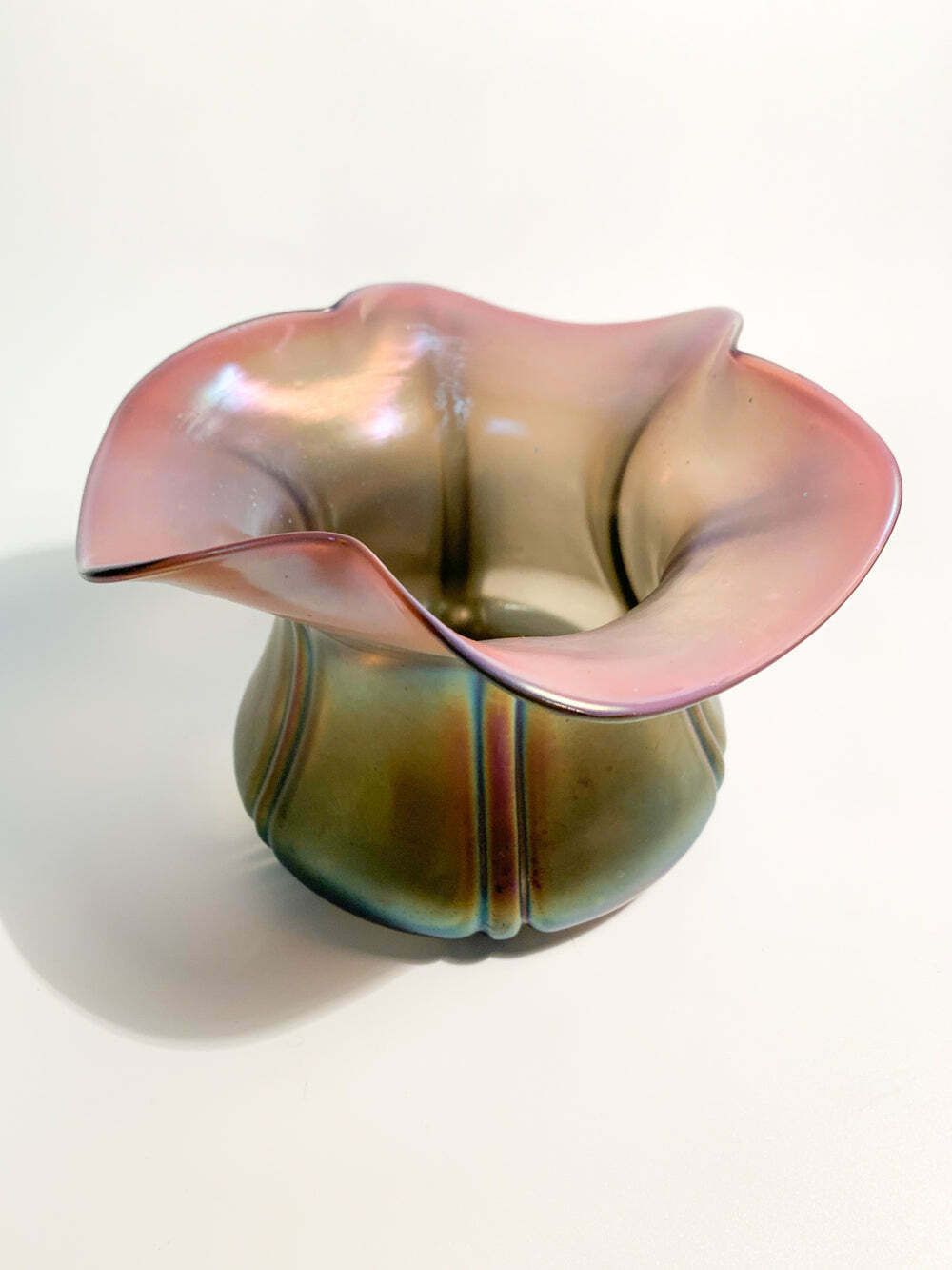 Iridescent Loetz Glass Vase With Flower Opening, 1940s photo furniture