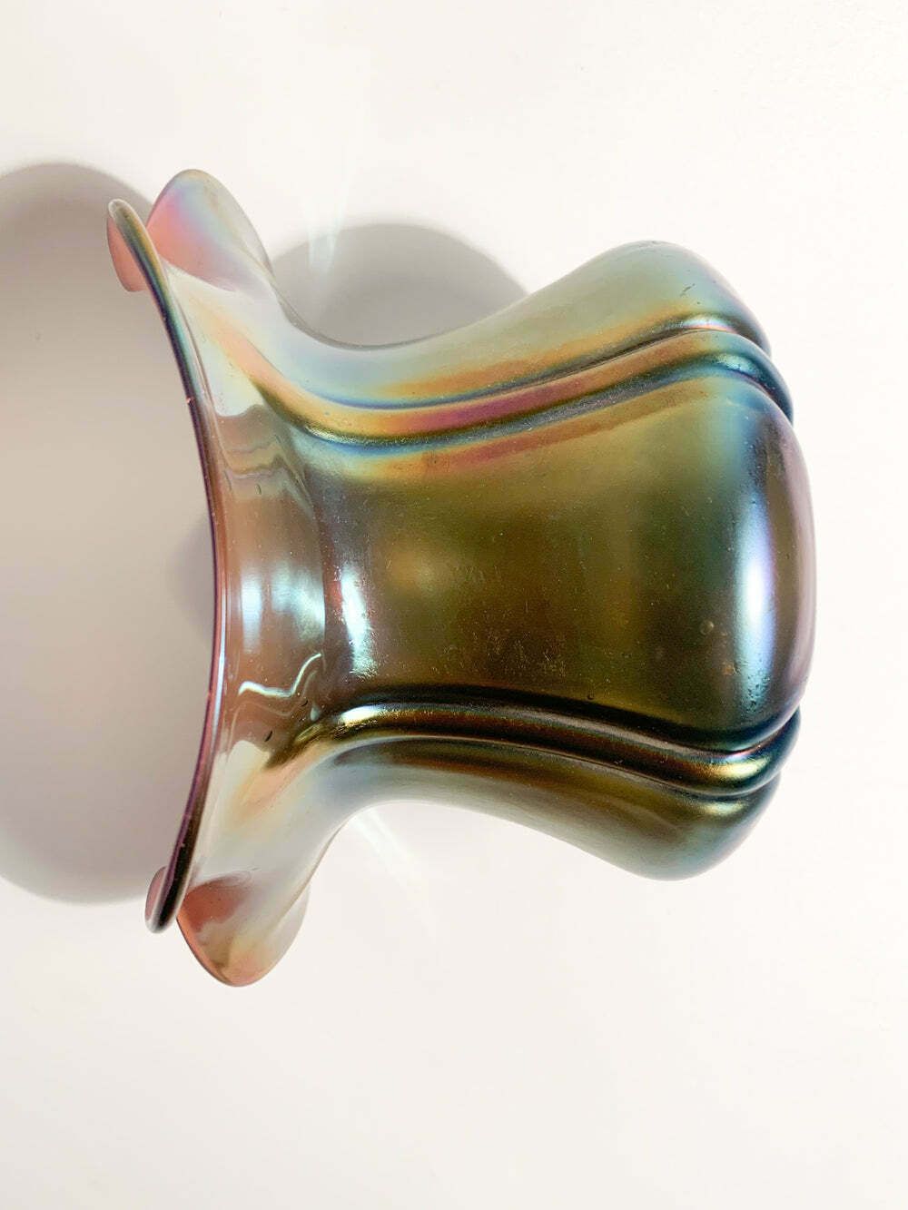 Iridescent Loetz Glass Vase With Flower Opening, 1940s photo vinterior