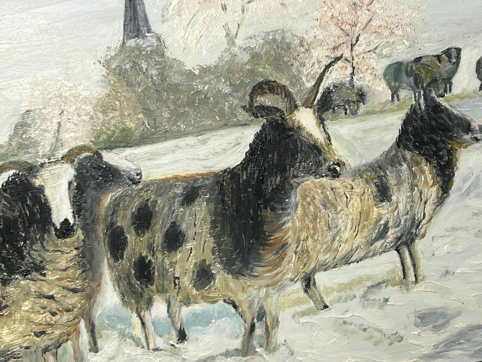 photo furniture British Contemporary Artist A Cheetham Horned Ewes In Winter Landscape