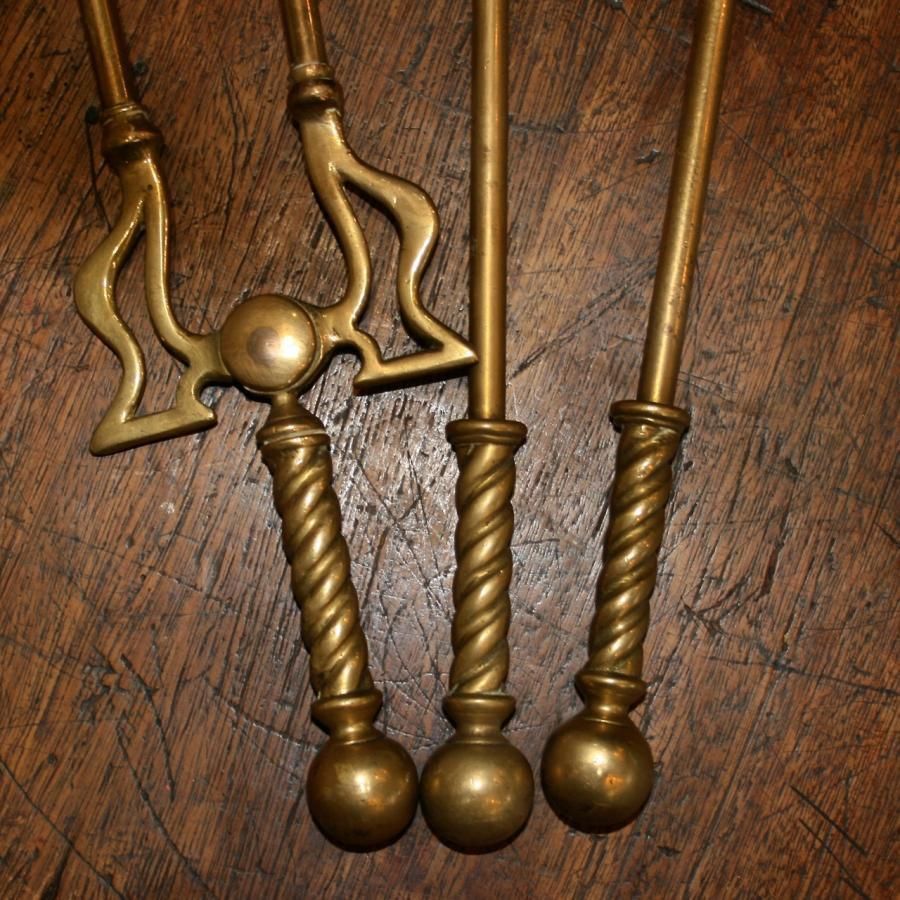Antique Brass Fireplace Companion Set photo Home Fixtures