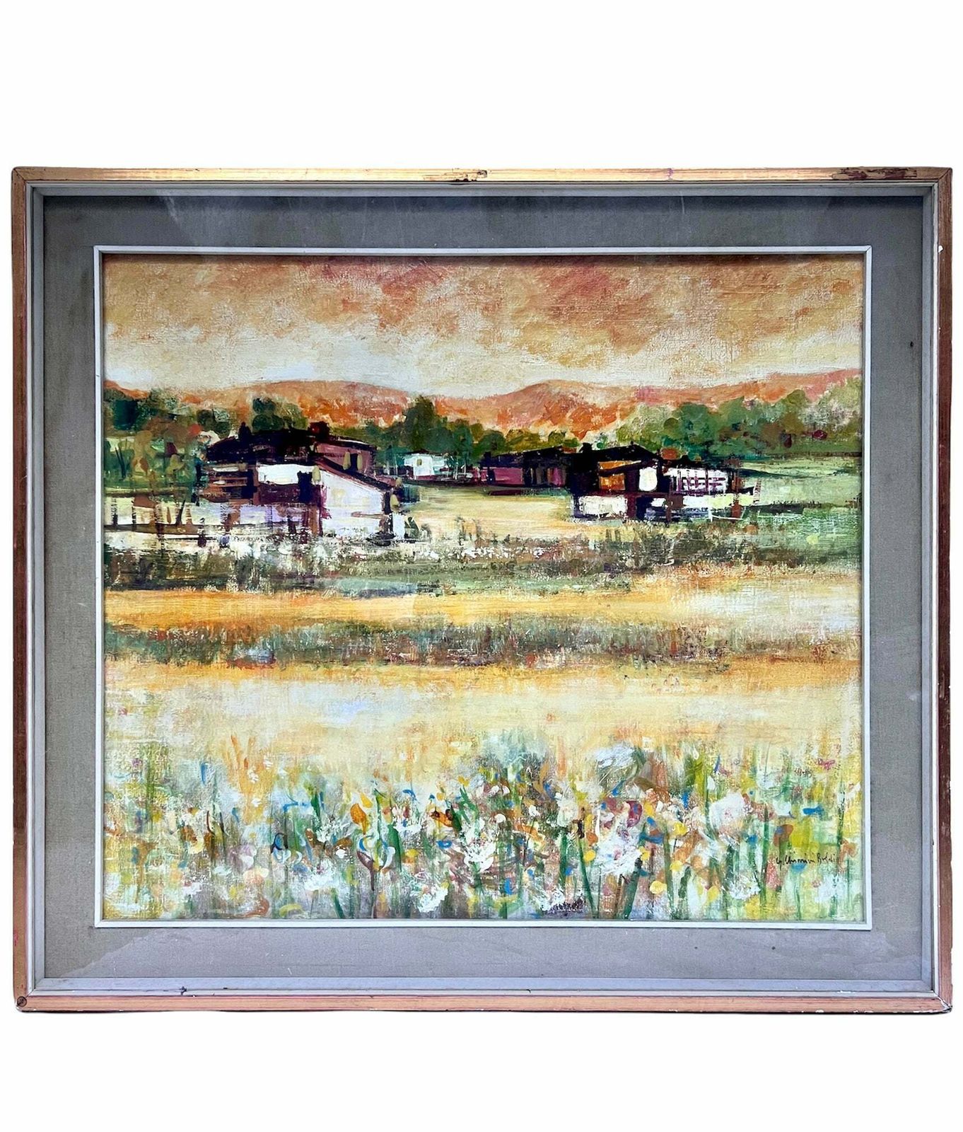 Oil Painting On Canvas "Summer" By Giorgio Chiarini Boddi, 1960s