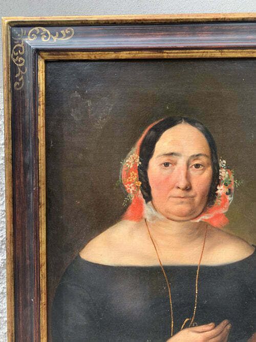 Oil Painting On Canvas Of A Portrait Of A Lady From 1800 photo vinterior