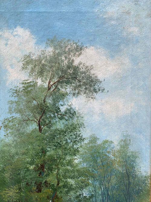 Oil On Canvas Landscape Painting By Henry Markò, Early Twentieth Century photo furniture