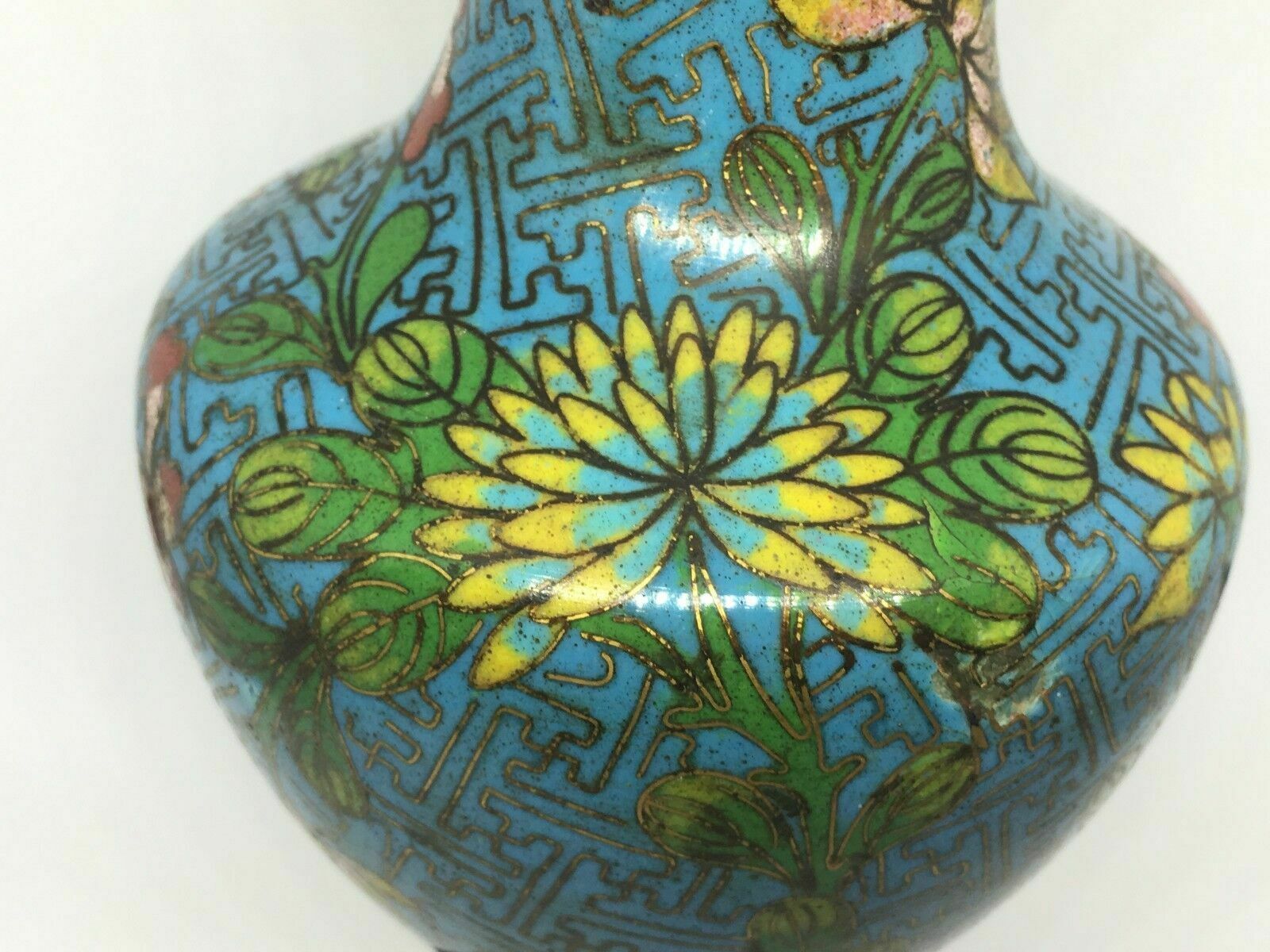 Antique Chinese Copper/Bronze Cloisonne Vase    Circa 1900, Late Qing Dynasty Or photo furniture