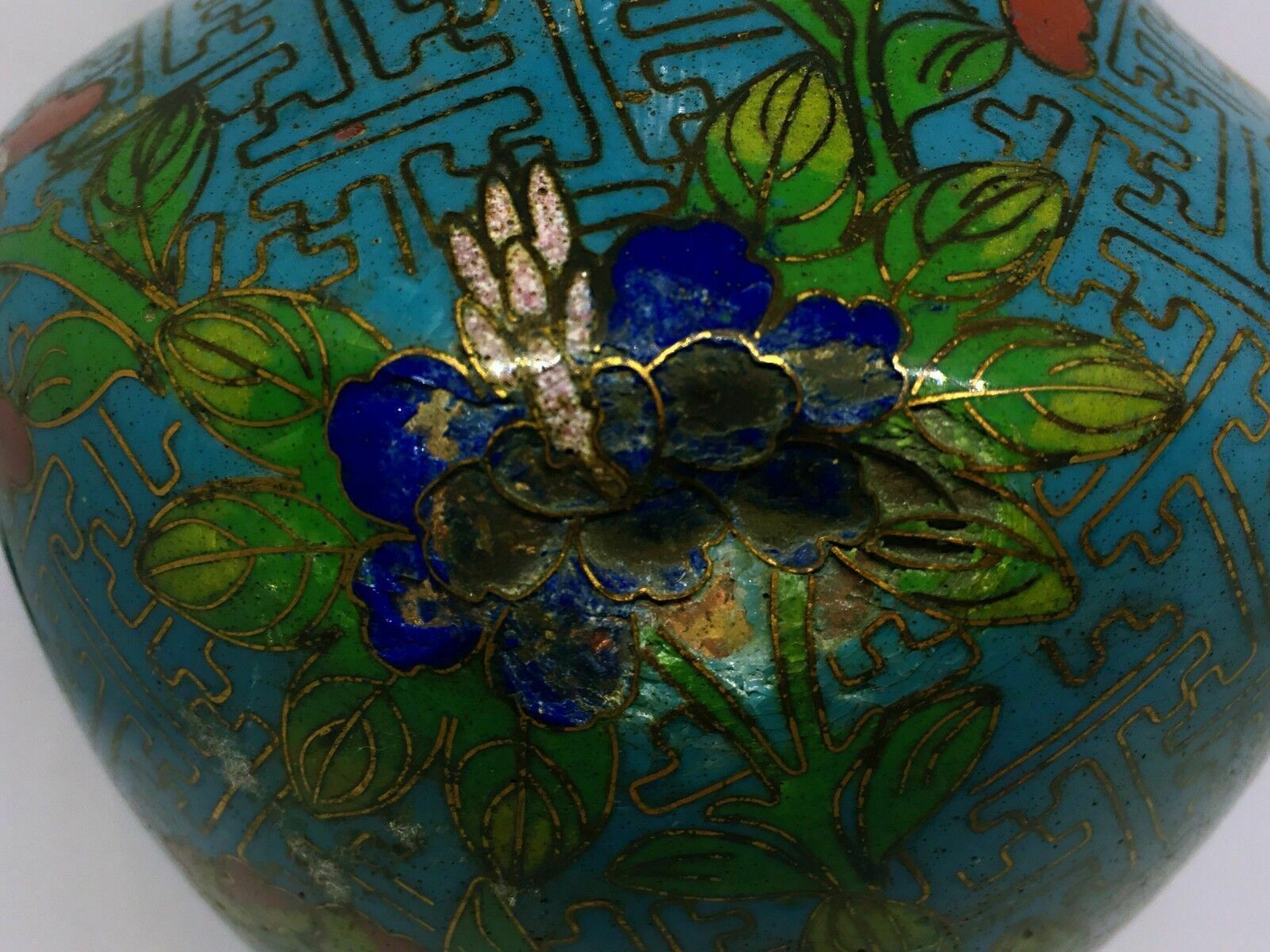 Antique Chinese Copper/Bronze Cloisonne Vase    Circa 1900, Late Qing Dynasty Or photo buy