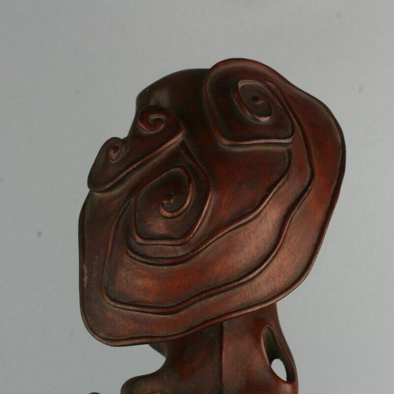 Vintage Boxwood "Ruyi" Carved With Three Old Men With A Kid And A Deer photo for sale