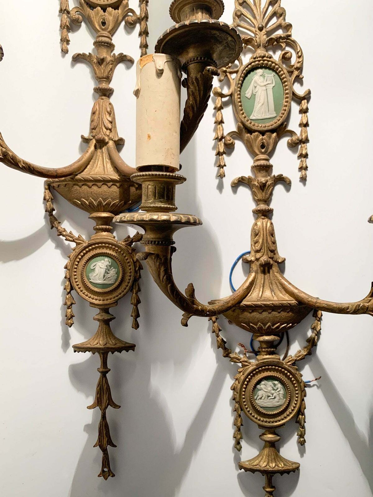 Pair Of Bronze And Cameo Appliques From The 19th Century photo furniture