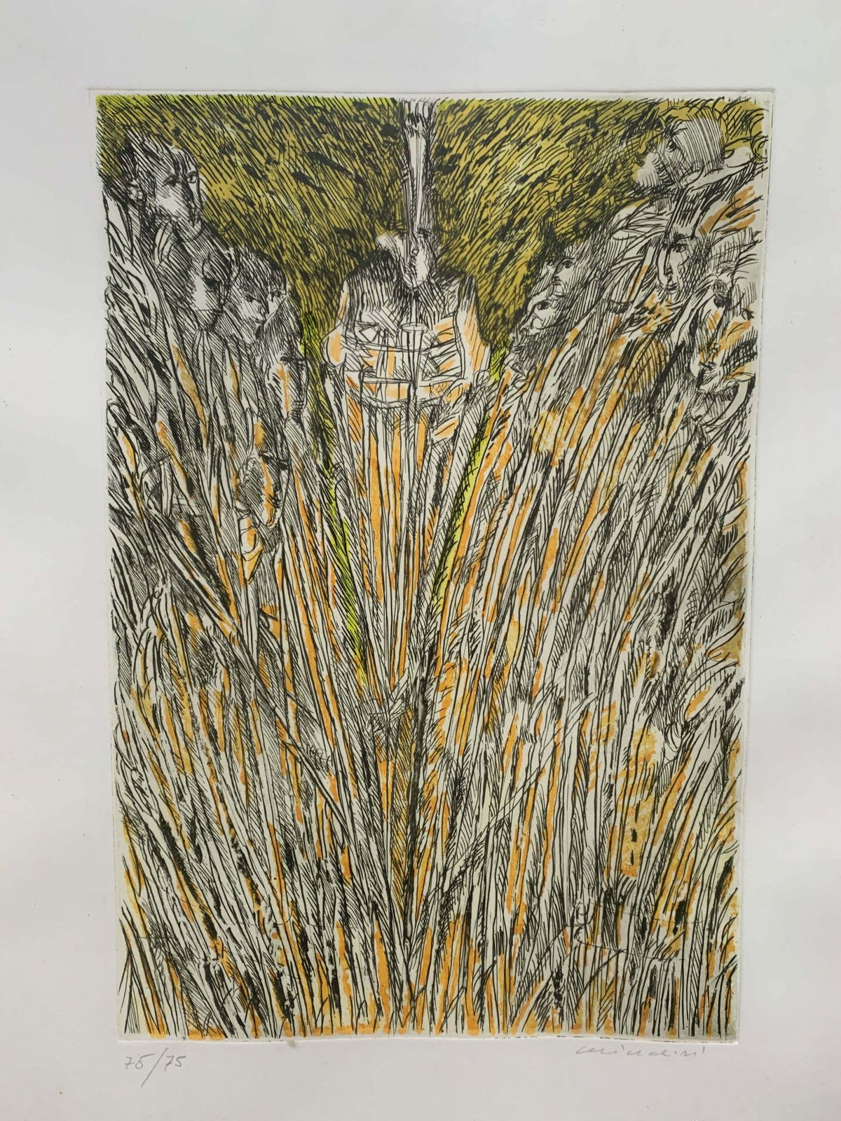 Lithograph By Remo Brindisi, 1980s photo furniture