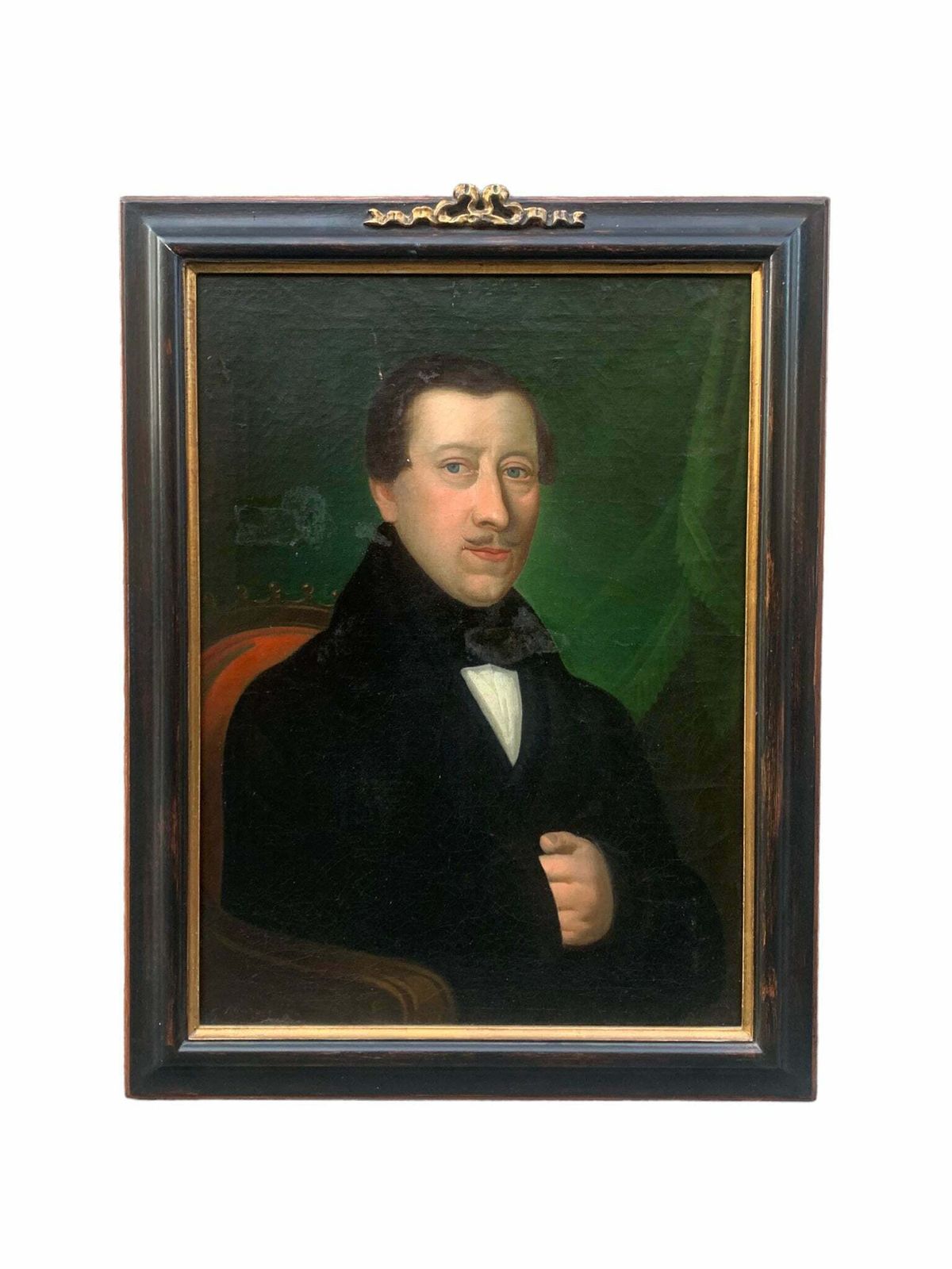 Pair Of Oil On Canvas Paintings Of Ladies And Gentlemen From The 19th Century