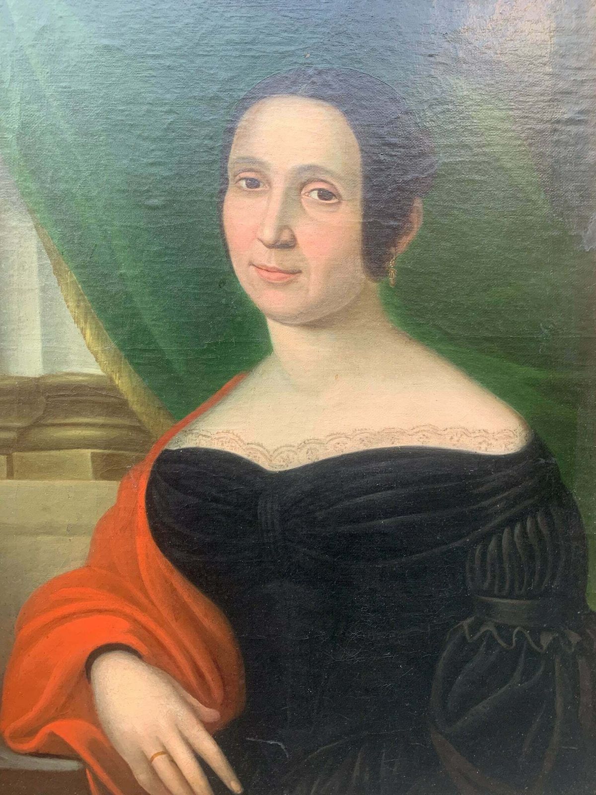 photo for sale Pair Of Oil On Canvas Paintings Of Ladies And Gentlemen From The 19th Century