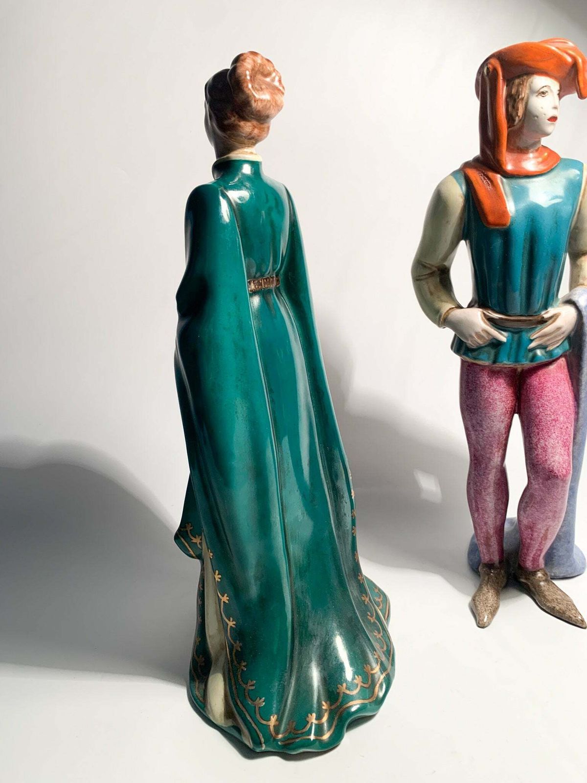 photo furniture Pair Of Ceramic Lady And Gentleman Figurines By Zaccagnini From The 1940s