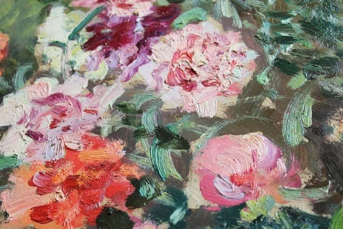 Edgars Vinters Carnations And Roses. 1990, Cardboard, Oil, 92x67 Cm photo 1600.0