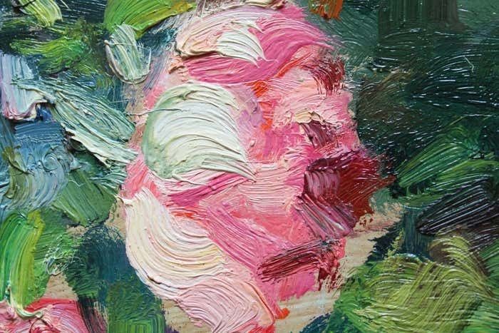 Edgars Vinters Carnations And Roses. 1990, Cardboard, Oil, 92x67 Cm photo vinterior