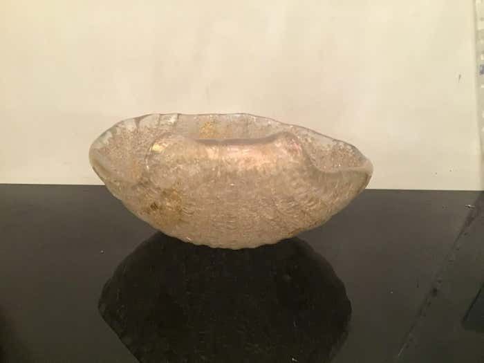 Seguso Centerpiece Iridescent Rugiada Murano Glass, 1950, Italy photo 1511.0