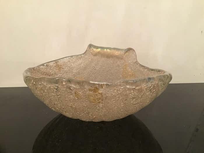 photo for sale Seguso Centerpiece Iridescent Rugiada Murano Glass, 1950, Italy