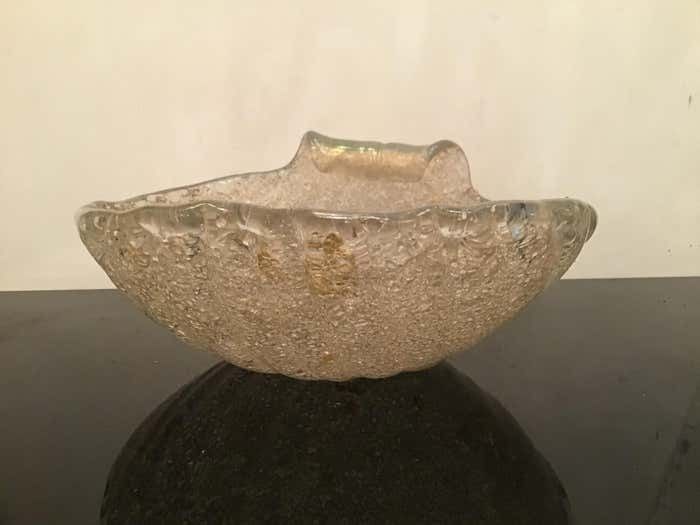 Home Decor Seguso Centerpiece Iridescent Rugiada Murano Glass, 1950, Italy photo