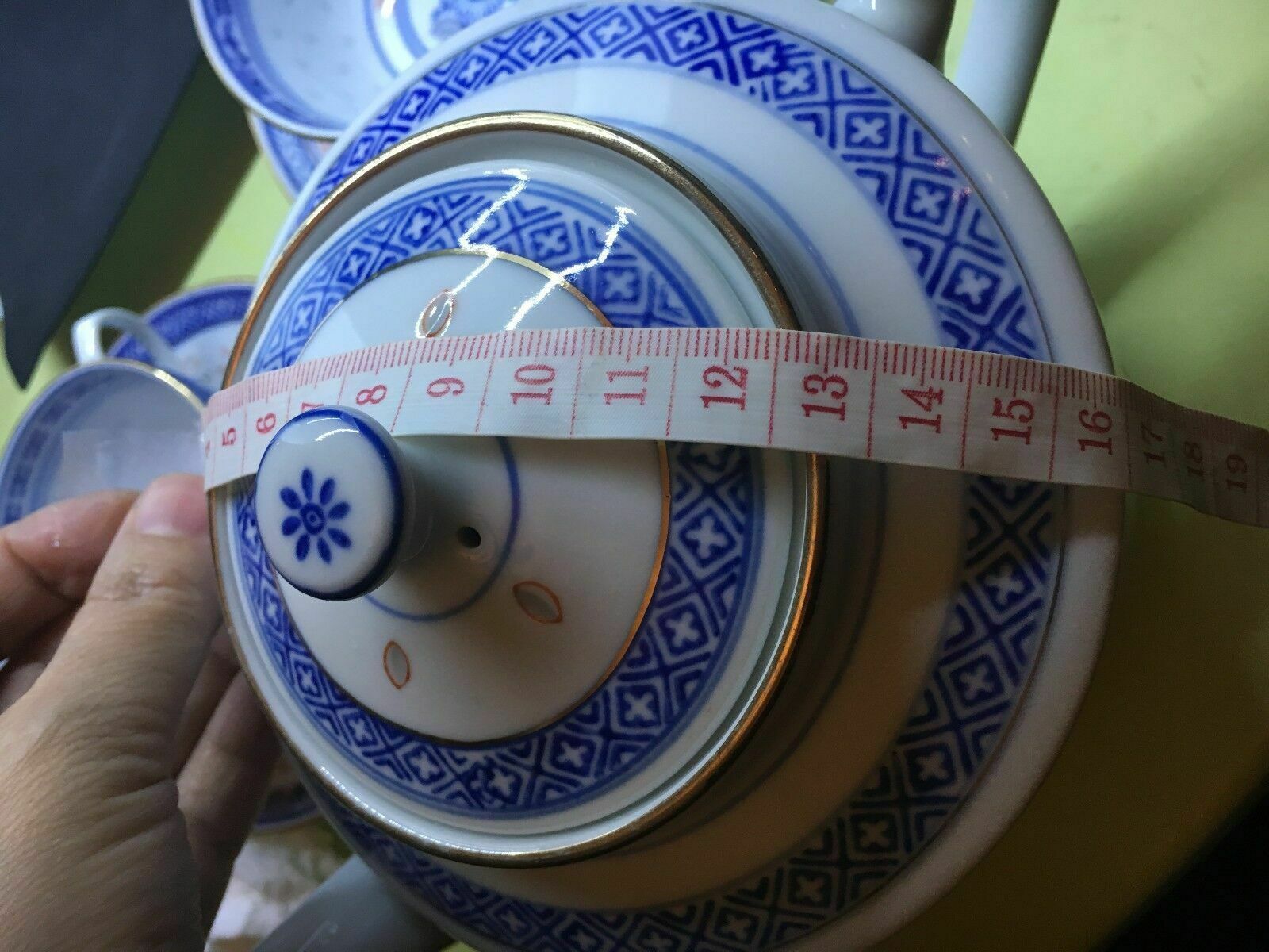 Home Decor Vintage Chinese Flower And Rice Pattern Tea/Coffee Cup Set photo