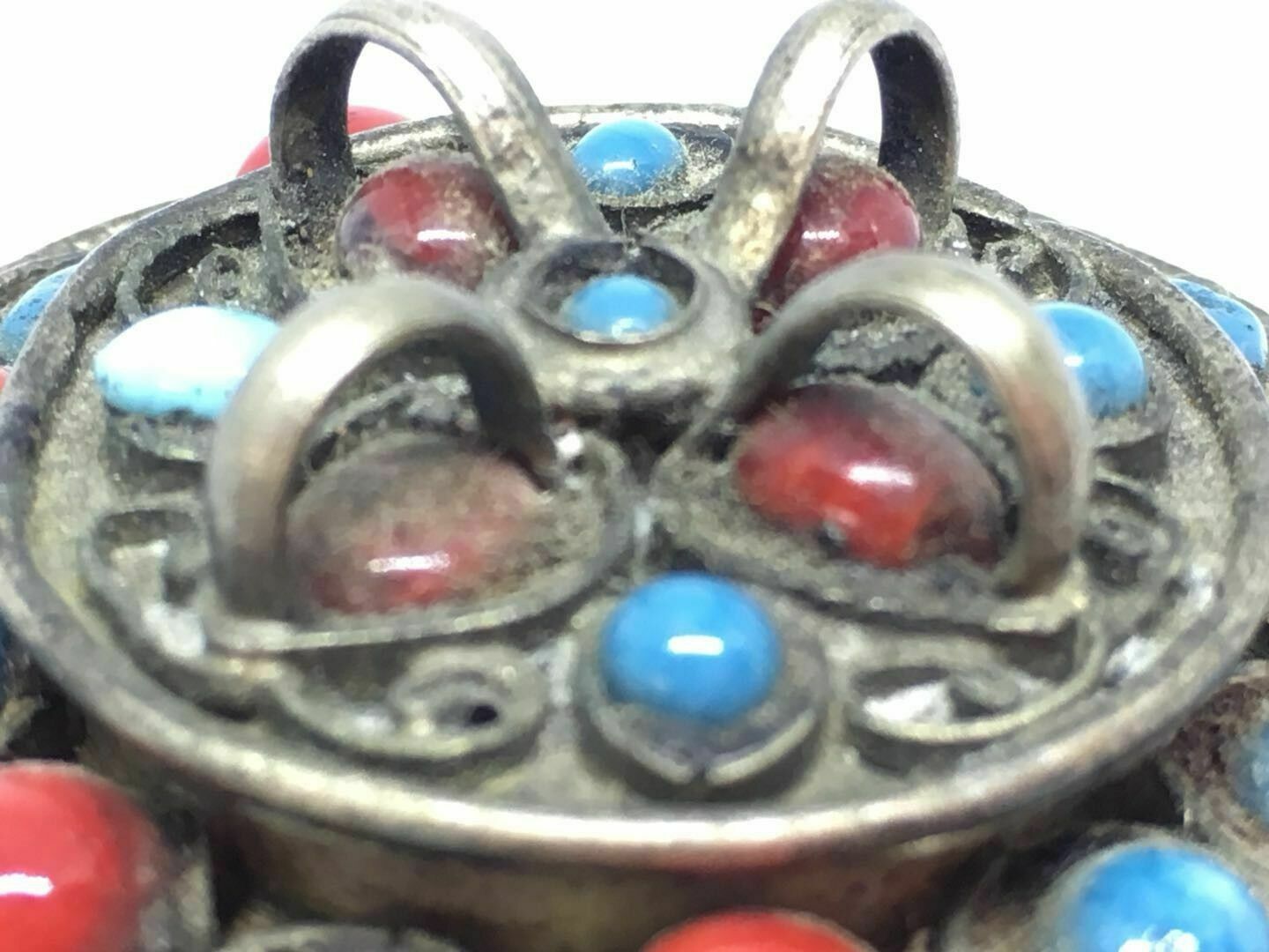 Antique Tibet Handmade Filigree Tibetan Silver Gaudencio Jewellery Box photo for sale