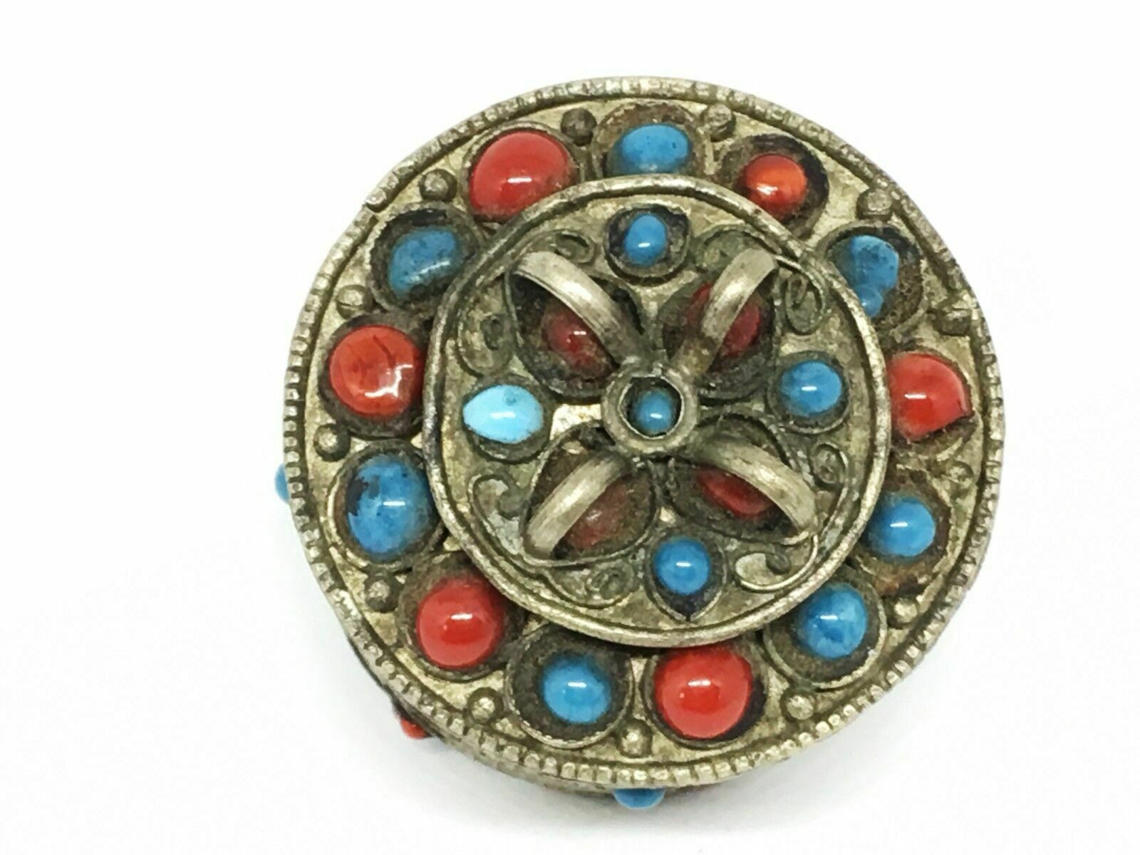 Antique Tibet Handmade Filigree Tibetan Silver Gaudencio Jewellery Box photo buy