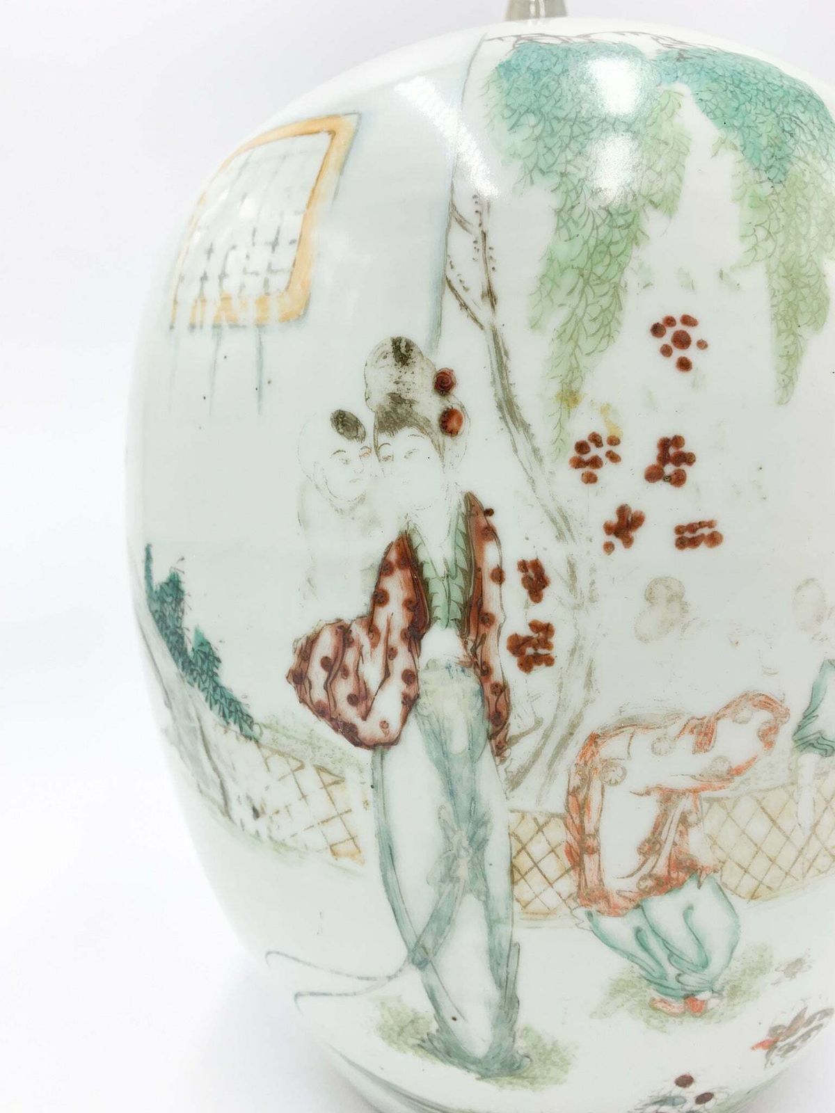 Hand Painted Chinese Porcelain Vase From The Early Twentieth Century photo vintage