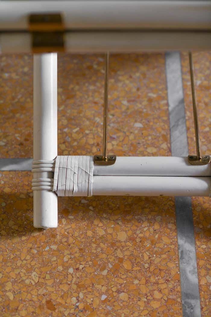 Lyda Levi Mcguire Director's Chair In Wood And Leather With Brass Details, 1970 photo vinterior