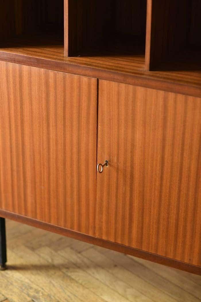 Wooden Credenza With Modular Shelves And Doors, Italy 1960 photo vinterior