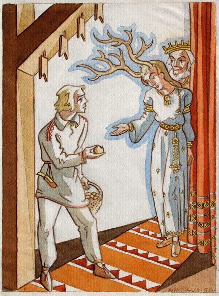 Niklavs Strunke Fairy Tale. 1950. Paper, Watercolor, 26, 5 X 19, 5 Cm