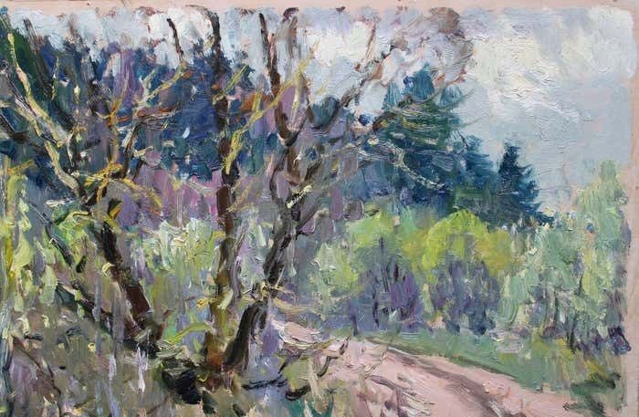 Edgars Vinters Boulders Near The Field. 1983, Cardboard, Oil, 68x94 Cm photo buy