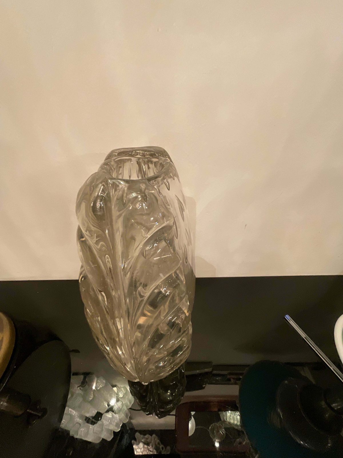 Barovier & Toso   Heavy Murano Glass Vase With Air Bubbles From The 1940s. photo vinterior