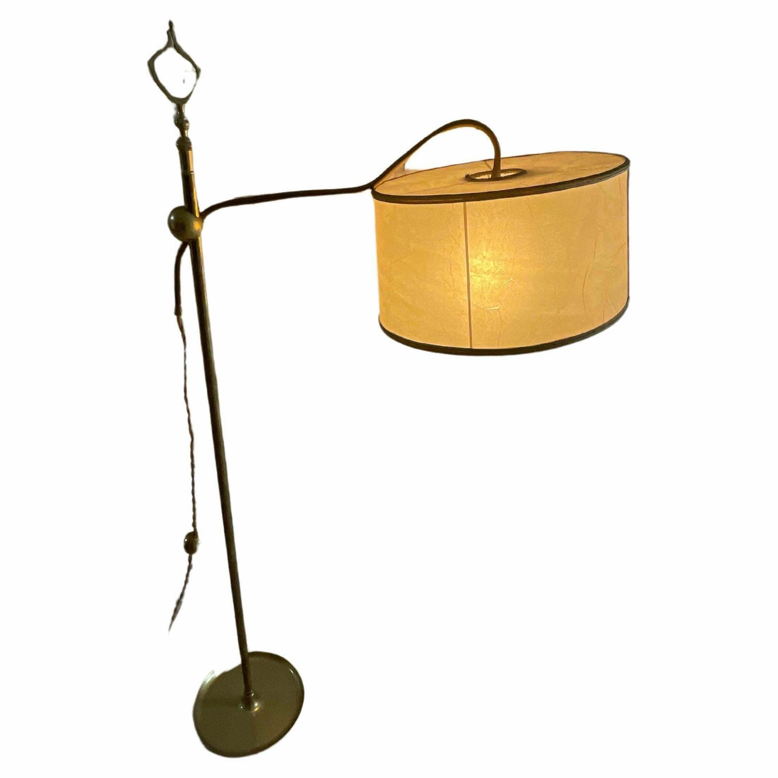 Stilnovo   Floor Lamp   Brass And Faux Parchment   1950s