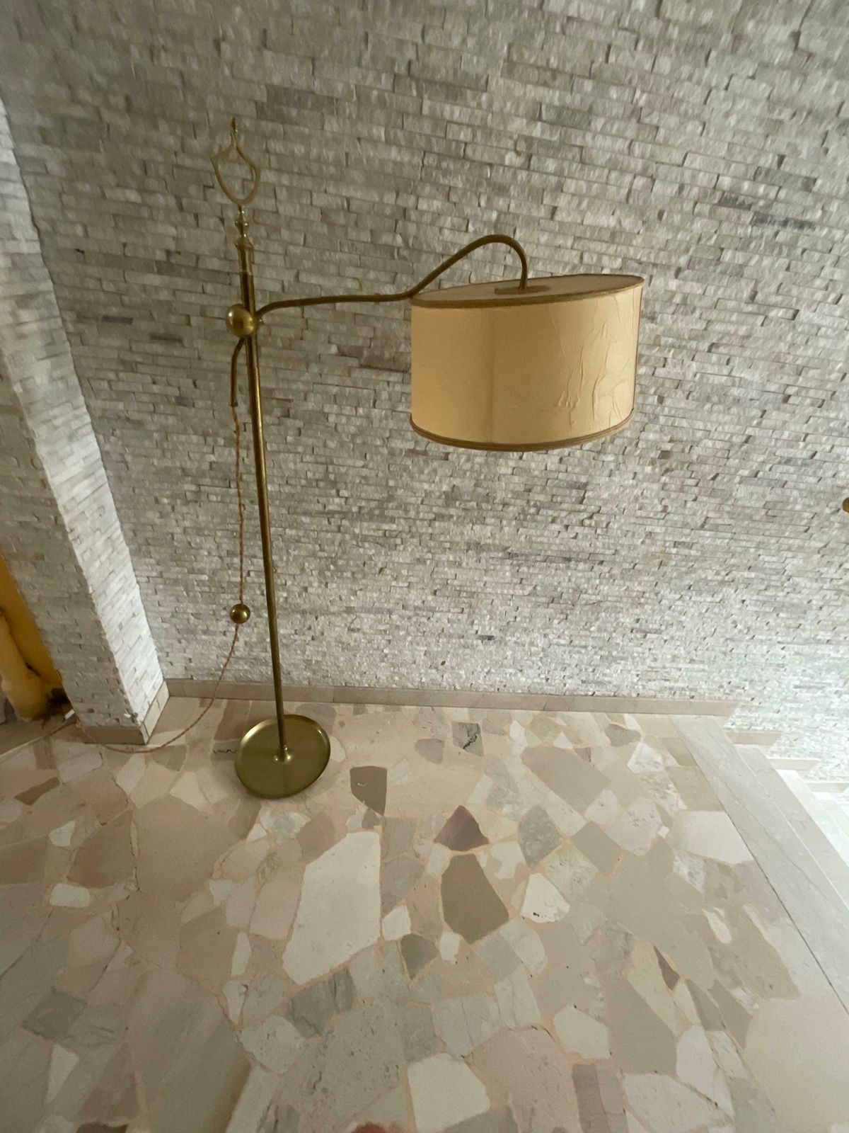 Stilnovo   Floor Lamp   Brass And Faux Parchment   1950s photo furniture