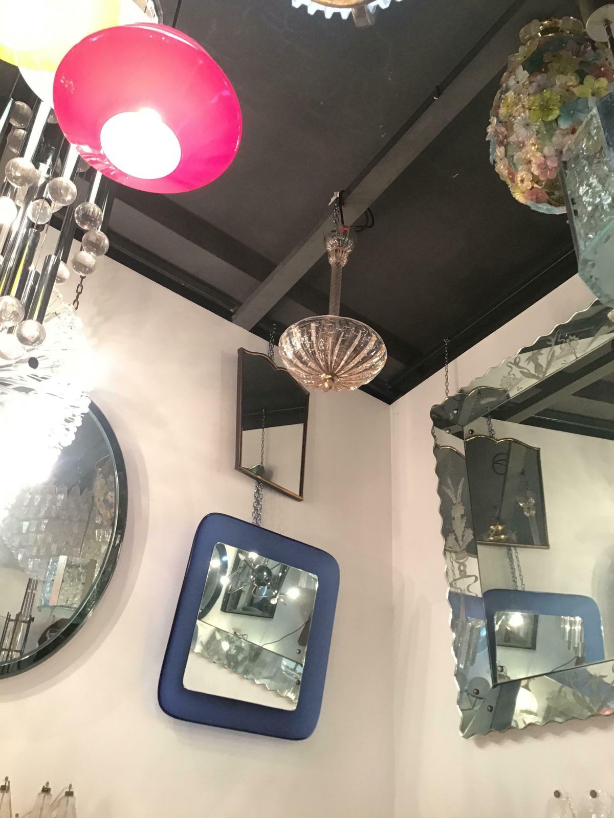 Barovier And Toso Pink Brass Glass Chandelier From 1940 Italy photo furniture