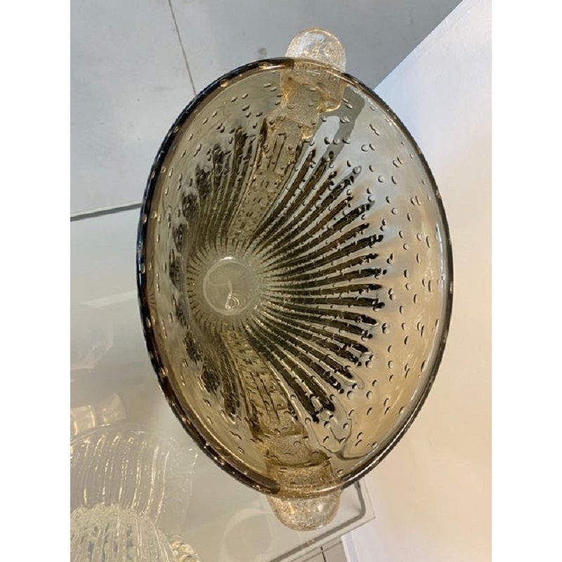 Contemporary Handmade Fume' With Air Balls Murano Glass Style Vase photo furniture