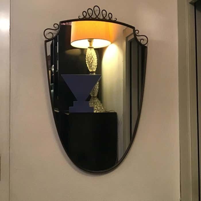 photo furniture Gio' Ponti Mirror Brass Wood Glass 1950 Italy