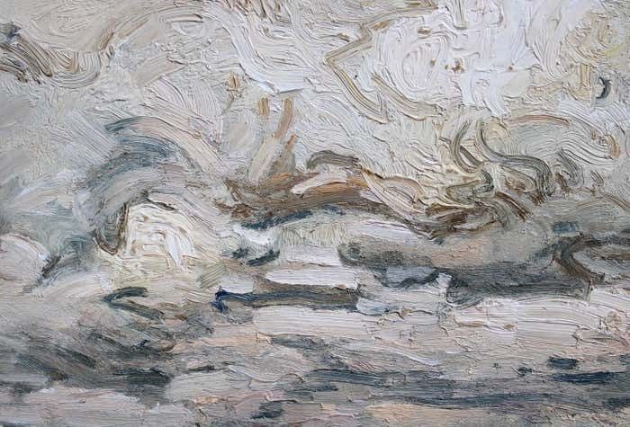 Clouds Over The Sea 1974 Cardboard Oil photo furniture