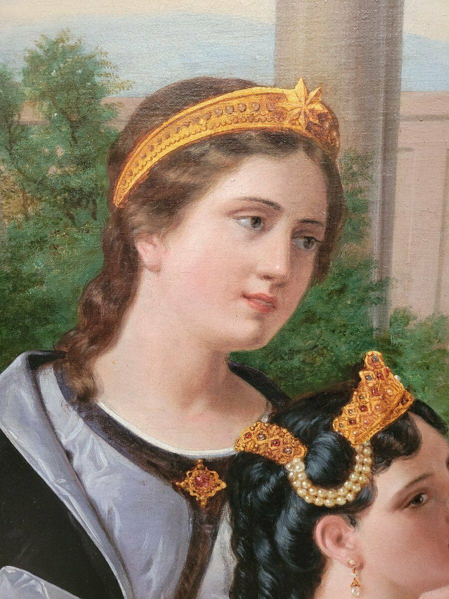 Beautiful Ladies, Large 214 Cm Oil On Canvas, 19th Century photo buy