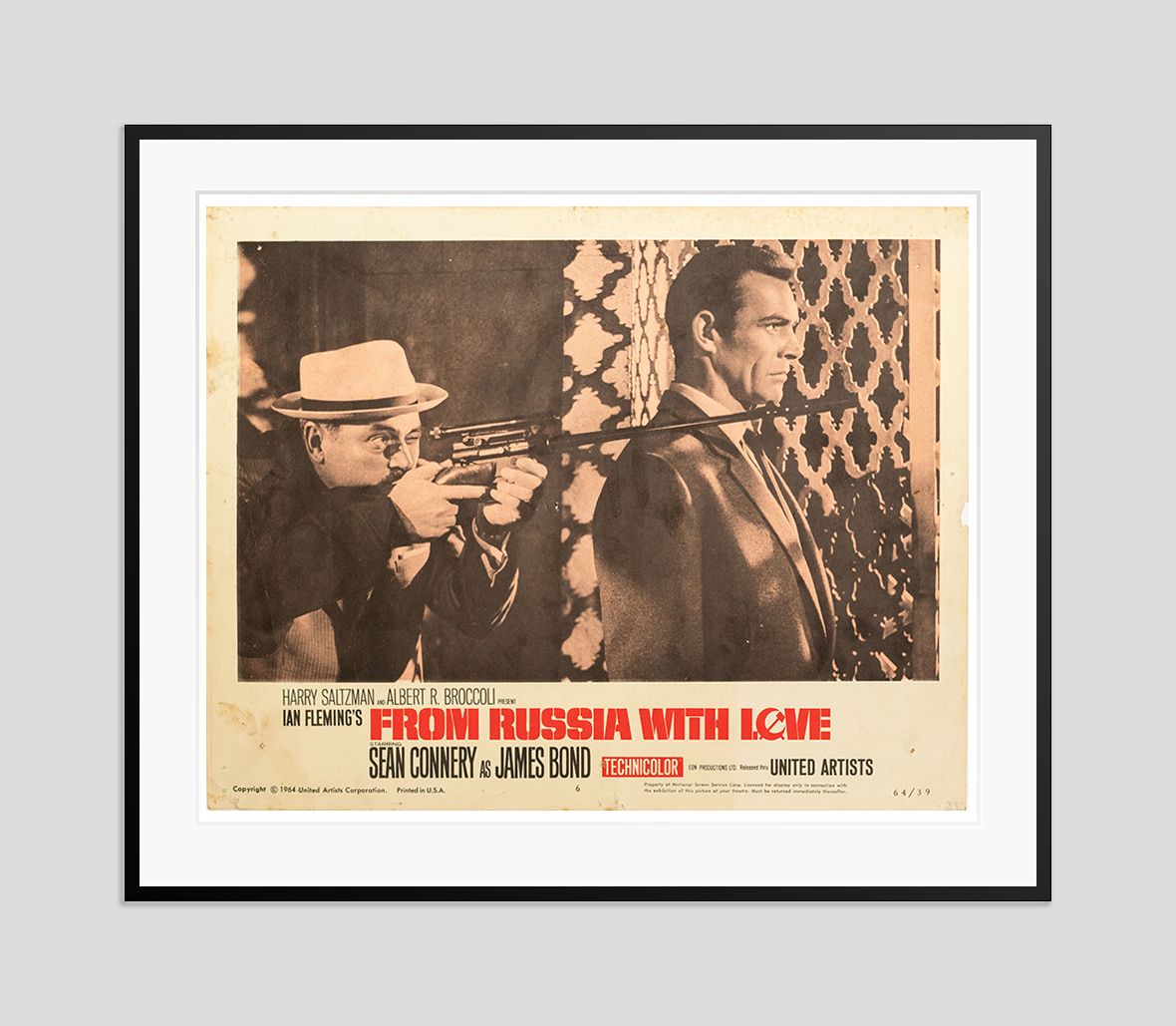 From Russia With Love 1963 Vintage Lobby Card #1 Black Framed