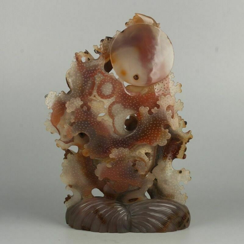 Chinese Agate Carved 8 Golden Fishes Figure photo buy