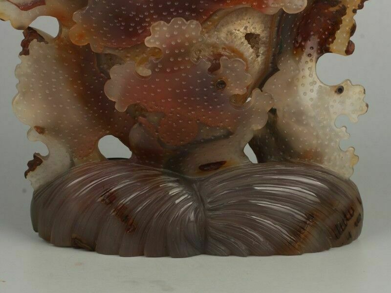 photo for sale Chinese Agate Carved 8 Golden Fishes Figure