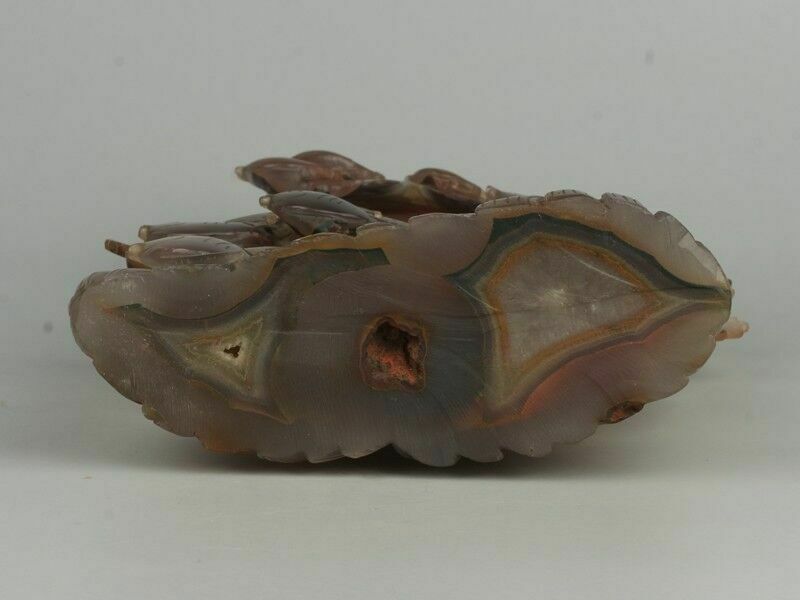 Home Decor Chinese Agate Carved 8 Golden Fishes Figure photo