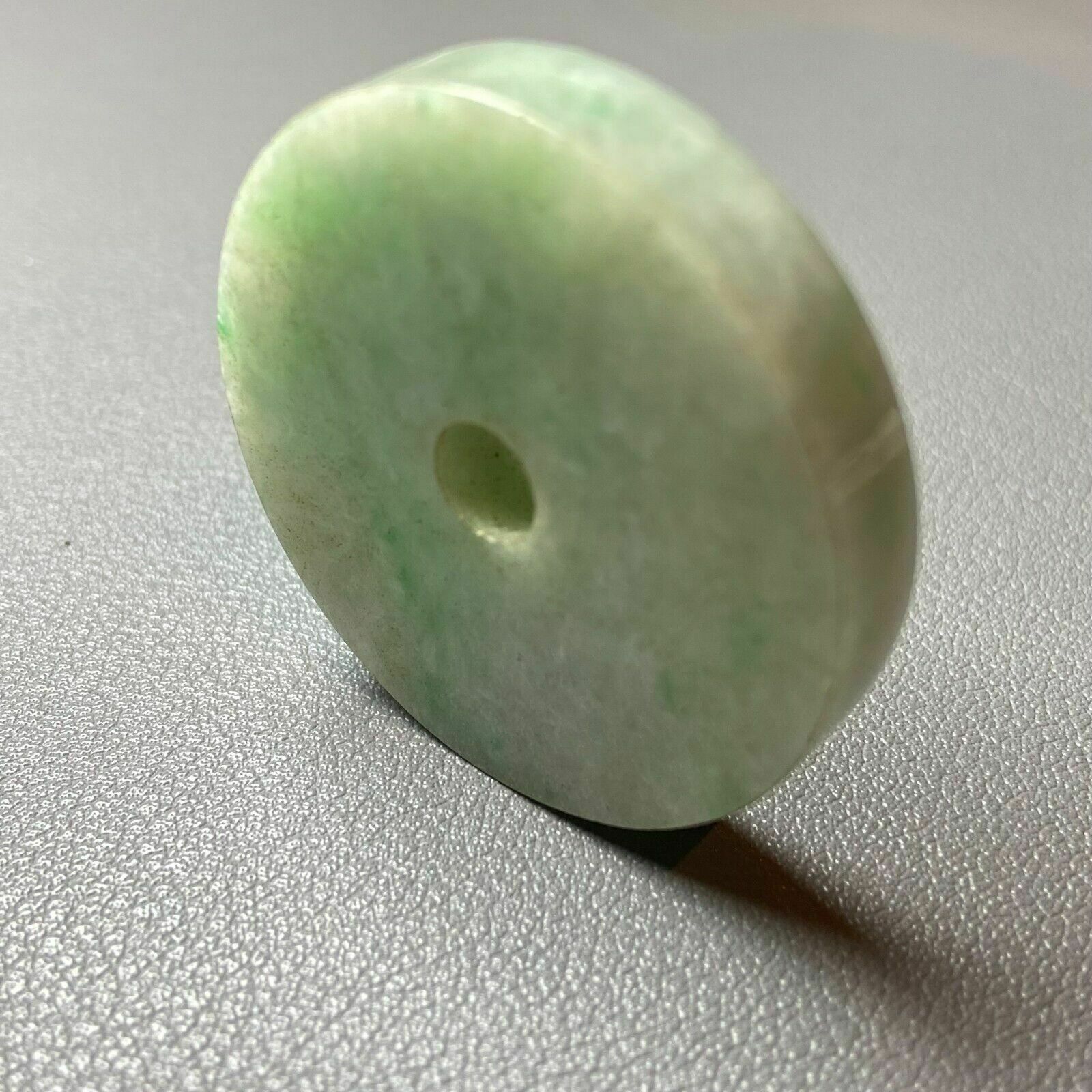 Grade A Apple Green Jadeite Jade Carved Ping An Kou photo 350.0