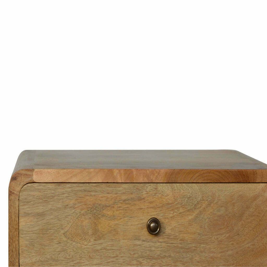 2 Drawer Curved Oak Ish Bedside photo 247.0