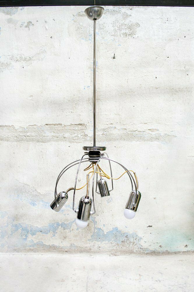 Steel Ceiling Lamp By Francesco Fois For Reggiani, Italy, 1960s