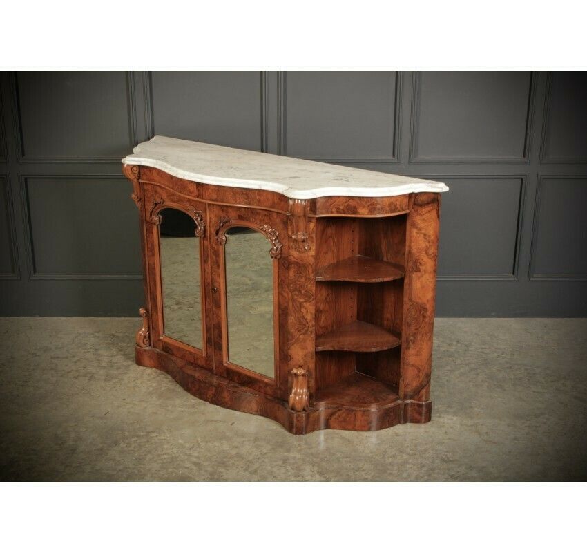 Victorian Shaped Walnut Side Cabinet Credenza photo buy