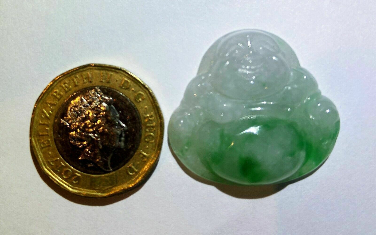 Lot 5 Natural Icy Jadeite Jade (Type A) Carve Big Belly Buddha Pendant Certified photo for sale