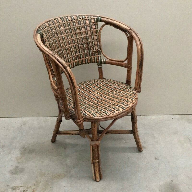 Bamboo Kid's Armchair   1930's photo Furniture