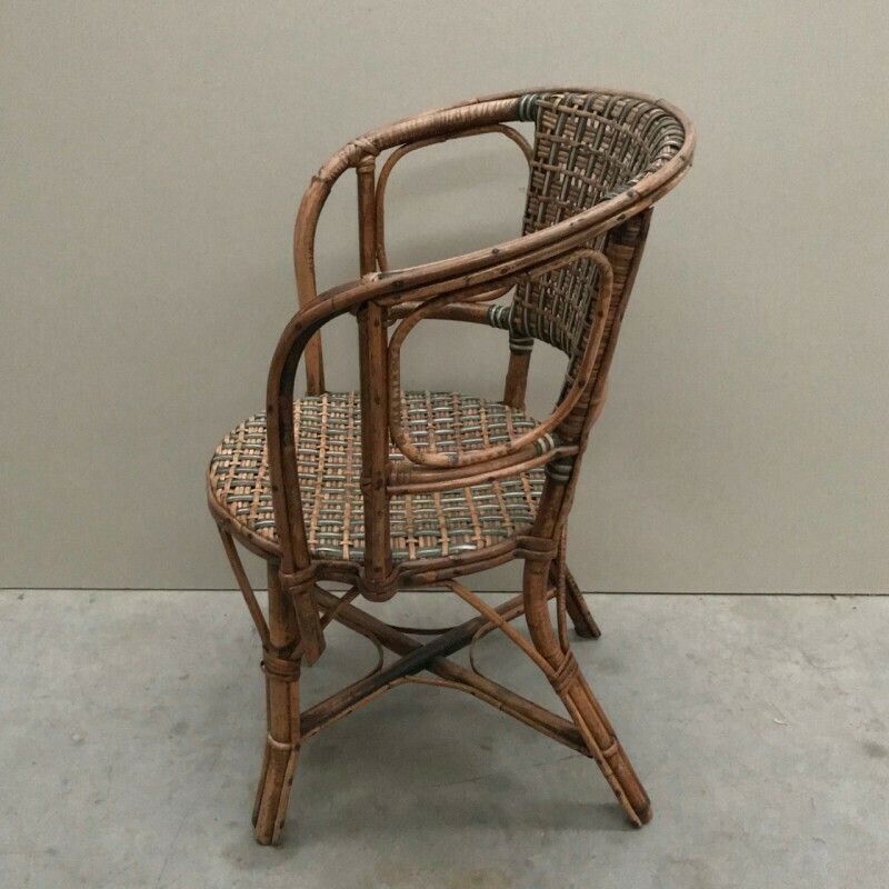 Bamboe Kinderfauteuil – Jaren 1930 photo vintage